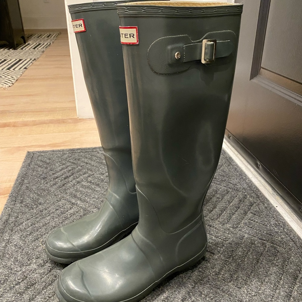 Original Tall Hunter Rainboots - Glossy Grey - Picture 2 of 3